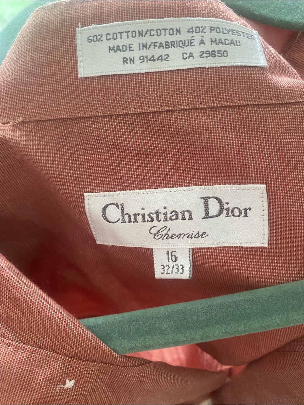 Dior Men's Rust-Red Long-Sleeve Button-Up Shirt - Picture 4 of 5